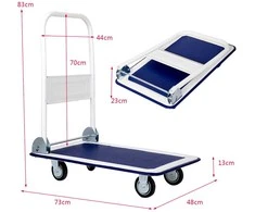 Promotions Platformos vežimėlis, sulankstomas transportavimo vežimėlis, 74x48x84 cm, mėlynas