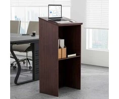 Promotions Podiumo stovas, 58x40x117 cm, rudas, su laikymo lentyna