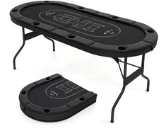 Promotions Sulankstomas pokerio stalas, 182x82x75 cm, mėlynas
