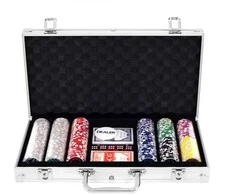 Promotions Pokerio žetonų rinkinys, 38.5x20.5x6.5 cm, Sidabrinis