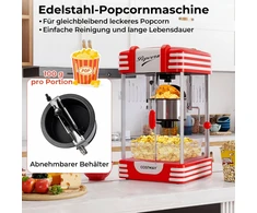 Promotions Popkornų aparatas 28,5x26x48 cm Raudonas Baltas nerūdijančio plieno