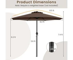 Promotions Lauko skėtis, 259.1x259.1x225.6 cm, rudas