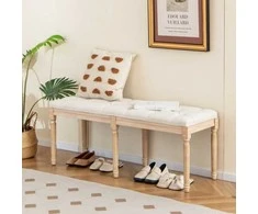 Promotions Prieškambario suoliukas, 119.4x40.6x48.3 cm, smėlio spalvos, apmuštas