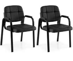 Promotions Priimamasis kėdžių komplektas 54.6x58.4x81.3 cm Juodos odos apmušalas