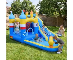 Promotions Pripučiamas batutas su vandens čiuožykla ir baseinu 431.8x289.6x259 cm Daugiaspalvis