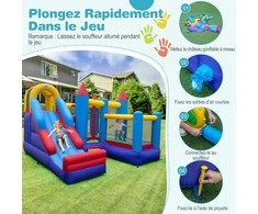 Promotions Pripučiamas pilis 340x335x233 cm daugiaspalvė, žaidimų konstrukcija