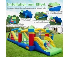 Promotions Pripučiamas pilis su čiuožykla, 540x220x234 cm, įvairiaspalvė