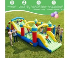 Promotions Pripučiamas pilis su čiuožykla, 540x220x234 cm, įvairiaspalvė