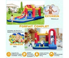 Promotions Pripučiamas pilis su vandens čiuožykla, 624x270x235 cm, įvairiaspalvis