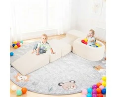 Promotions Putplasčio kaladėlių rinkinys, 61x46x30 cm, smėlio spalvos, veliūro audinys