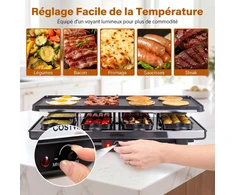 Promotions Raclette grilis 8 keptuvės 48x24x12 cm juodas