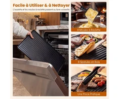 Promotions Raclette grilis 8 keptuvės 48x24x12 cm juodas