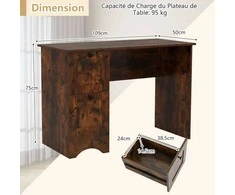 Promotions Rašomasis stalas, 109x50x75 cm, Rudas