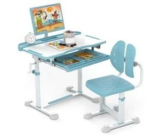 Promotions Vaikiškas Mokymosi Stalas ir Kėdė Rinkinys, 80x50x83-99 cm, Mėlyna