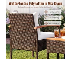 Promotions Rataninė sėdimų baldų komplektas 60,5x60x73 cm, smėlio spalvos, akacijos mediena