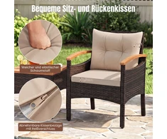 Promotions Rataninė sėdimų baldų komplektas 60,5x60x73 cm Rudos akacijos medienos lauko baldai