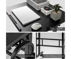 Promotions Reguliuojamo aukščio stalas 60x30x72-124 cm juodas, metalas