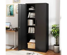 Promotions Sandėliavimo spinta, 80x40x180 cm, juoda, metalas