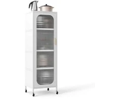 Promotions Sandėliavimo spintelė, 45x40x141 cm, Balta, Metalas