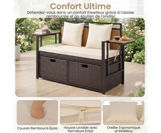 Promotions Sandėliavimo suolas 120x51x82 cm Baltas rotangas