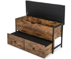 Promotions Sėdmaišis su daiktadėže ir 2 stalčiais 102x40,6x58,4 cm, vintažinė ruda/juoda