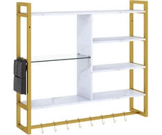 Promotions Sieninė lentyna 107x24x96 cm Balta Metalinė