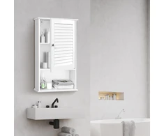 Promotions Sieninė spintelė su žaliuzių durelėmis 42x17x70 cm balta