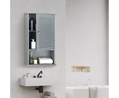 Promotions Sieninė spintelė su žaliuzių durelėmis 42x17x70 cm pilka