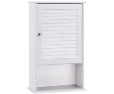 Promotions Sieninė spintelė su žaliuzių durelėmis 42x17x70 cm balta