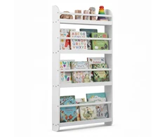 Promotions Sieninis lentyna knygoms 56x12x107 cm balta mediena