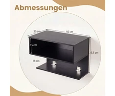 Promotions Sieninis naktinis staliukas su lentynomis daiktams laikyti 50x30x36,5 cm juodas