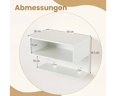 Promotions Sieninis naktinis staliukas su lentynomis daiktams laikyti 50x30x36,5 cm baltas