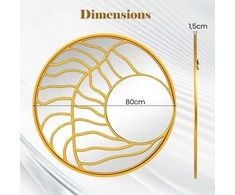 Promotions Sieninis veidrodis, 80 cm skersmuo, auksinis