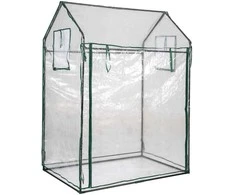 Promotions Šiltnamis, 129x80x173 cm, Permatomas ir juodas, Nešiojamas, Metalinis rėmas