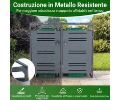Promotions Šiukšlių dėžės pastogė 132x80x117 cm Pilka Metalinė