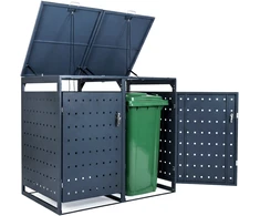 Promotions Šiukšlių dėžių laikymo angaras 132x81,3x116,8 cm Pilkas metalas
