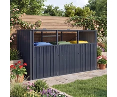 Promotions Šiukšlių dėžių sandėliukas 3 dėžėms 239x80x124,5 cm tamsiai pilkas