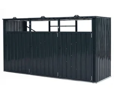 Promotions Šiukšlių dėžių sandėliukas 3 dėžėms 239x80x124,5 cm tamsiai pilkas