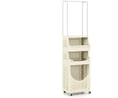 Promotions Skalbinių vežimėlis, 40.6x30.5x137.2 cm, smėlio spalvos, sulankstomas laikymas
