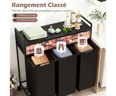 Promotions Skalbinių vežimėlis 92,5x33x97,5 cm Juoda Ruda Audinio Saugykla