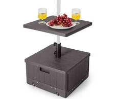 Promotions Lauko skėčio pagrindas su stalo padėklu, 53,3x53,3x44,5 cm, juodas