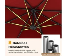 Promotions Skėtis 245x245x238 cm Raudonas poliesterio audinys
