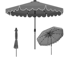 Promotions Skėtis 307x253 cm Pilkas poliesterio audinys