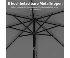 Promotions Skėtis 307x253 cm Pilkas poliesterio audinys
