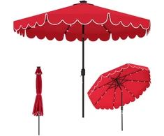 Promotions Skėtis 307x253 cm Raudonas poliesterio audinys