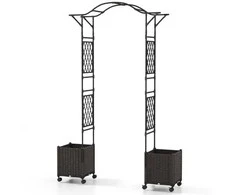 Promotions Sodo arka su 2 savaiminio laistymo vazonais, 207x40x250 cm, juoda