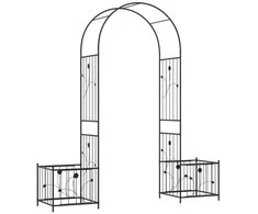 Promotions Sodo arka su vazonais, 198x49.5x221 cm, juoda, metalas