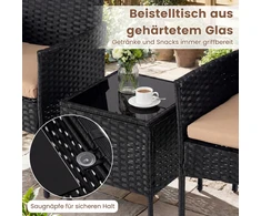 Promotions Sodo baldų komplektas 3 dalių, rotangas, 56x56x81 cm, geltonas
