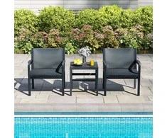 Lauko baldų komplektas Promotions Sodo baldų komplektas, 63x58x77,5 cm kėdės, 50x50x52,5 cm stalas, pilka