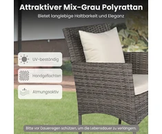 Promotions Sodo baldų komplektas 3 dalių rotango bistro komplektas 57x57x82 cm smėlio spalvos rotangas